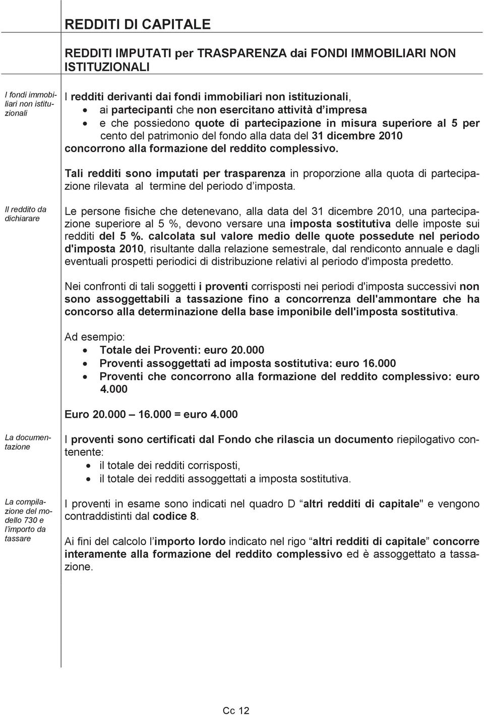 formazione del reddito complessivo. Tali redditi sono imputati per trasparenza in proporzione alla quota di partecipazione rilevata al termine del periodo d imposta.