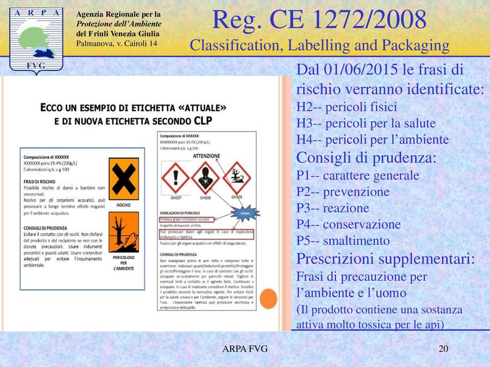 P1-- carattere generale P2-- prevenzione P3-- reazione P4-- conservazione P5-- smaltimento Prescrizioni