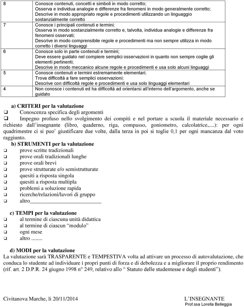 osservati; Descrive in modo comprensibile regole e procedimenti ma non sempre utilizza in modo corretto i diversi linguaggi 6 Conosce solo in parte contenuti e termini; Deve essere guidato nel