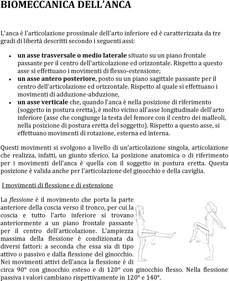 Rispetto a questo asse si effettuano i movimenti di flesso-estensione; un asse antero posteriore, posto su un piano sagittale passante per il centro dell'articolazione ed orizzontale.