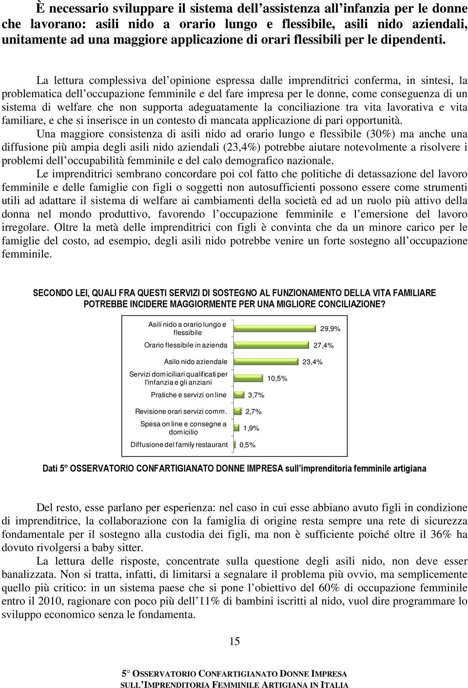 La lettura complessiva del opinione espressa dalle imprenditrici conferma, in sintesi, la problematica dell occupazione femminile e del fare impresa per le donne, come conseguenza di un sistema di