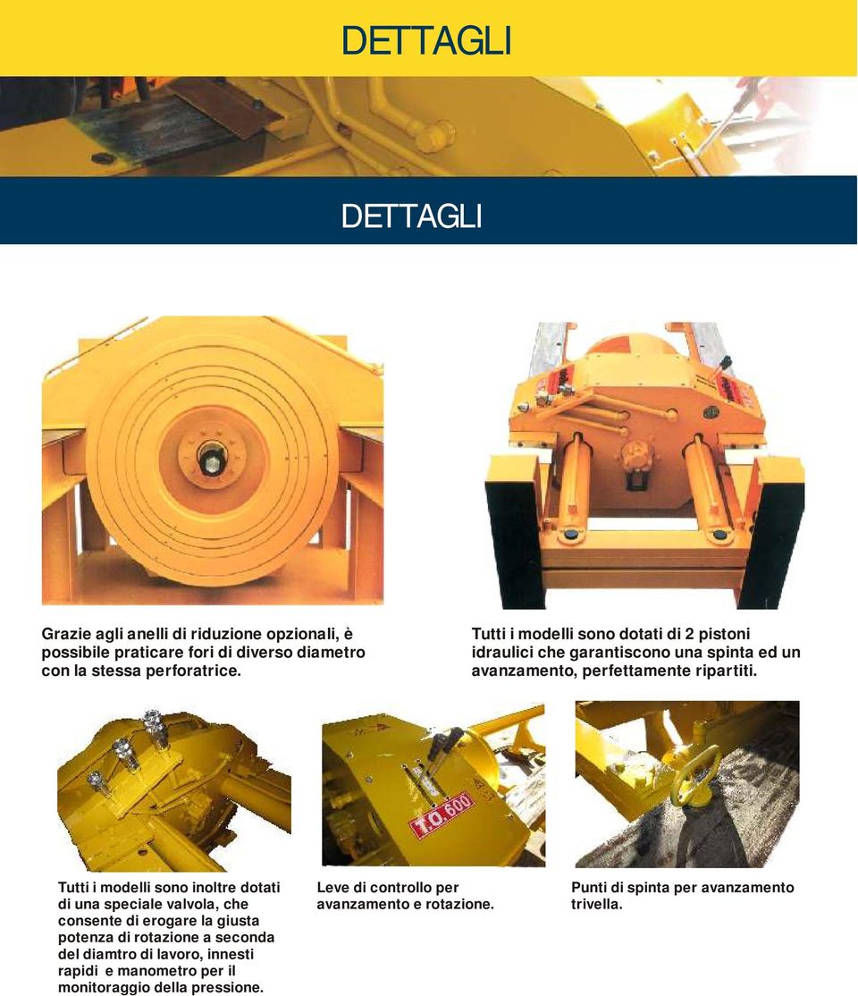 Tutti i modelli sono inoltre dotati di una speciale valvola, che consente di erogare la giusta potenza di rotazione a seconda del diamtro