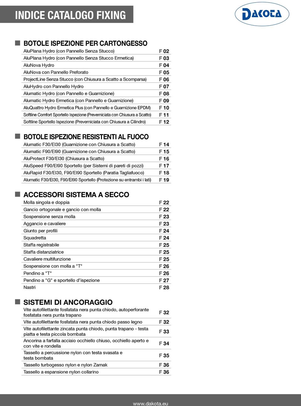 (con Pannello e Guarnizione) F 09 AluQuattro Hydro Ermetica Plus (con Pannello e Guarnizione EPDM) F 10 Softline Comfort Sportello Ispezione (Preverniciata con Chiusura a Scatto) F 11 Softline