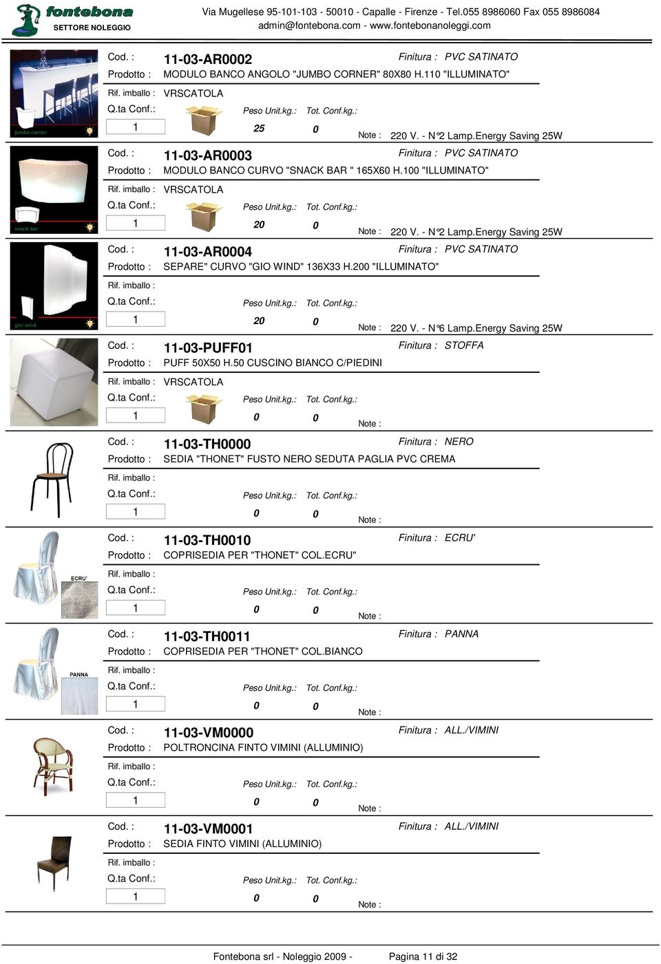 2 "ILLUMINATO" 2 22 V. - N 6 Lamp.Energy Saving 25W -3-PUFF PUFF 5X5 H.