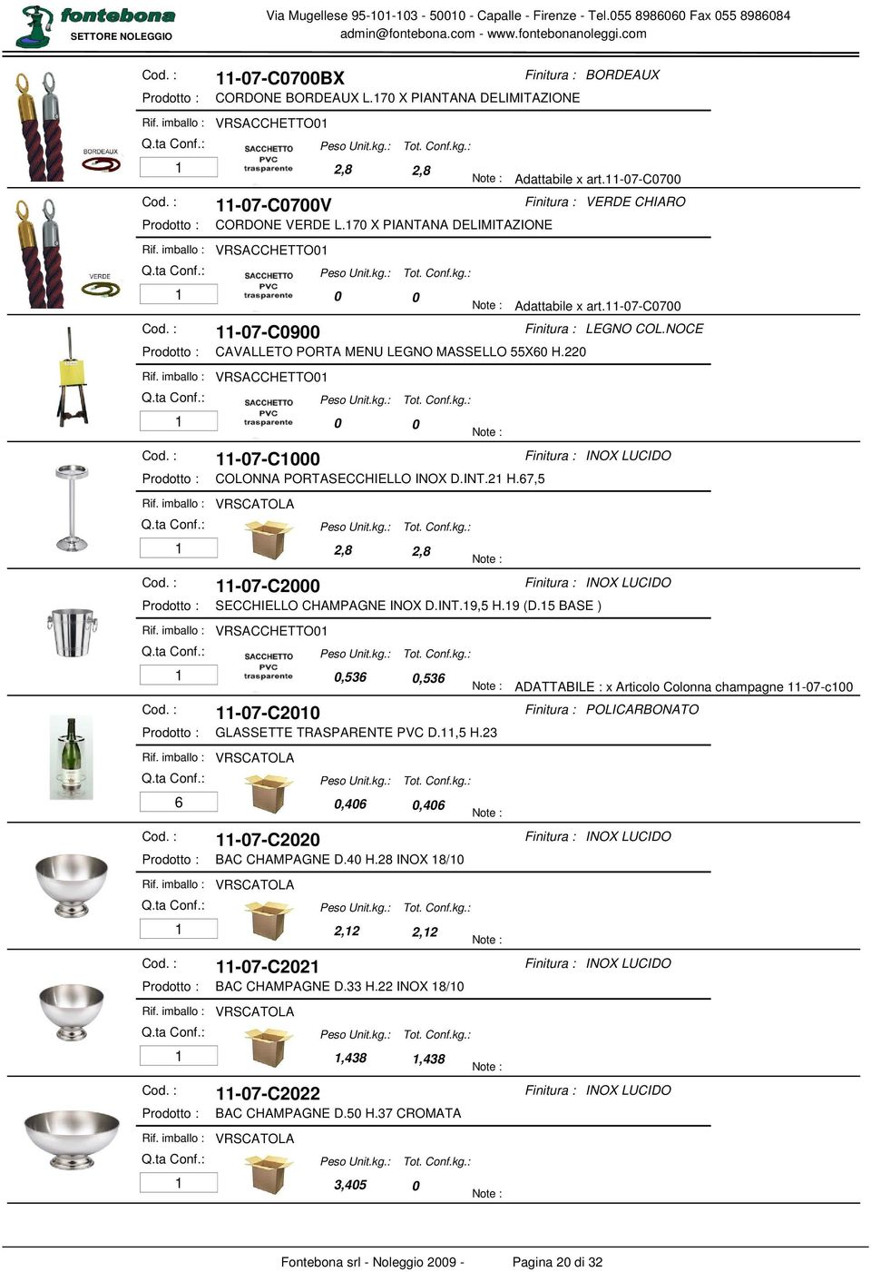 NOCE COLONNA PORTASECCHIELLO INOX D.INT.2 H.67,5-7-C2 2,8 2,8 SECCHIELLO CHAMPAGNE INOX D.INT.9,5 H.9 (D.5 BASE ) VRSACCHETTO,536-7-C2 GLASSETTE TRASPARENTE PVC D.,5 H.23 6,46,46-7-C22 BAC CHAMPAGNE D.