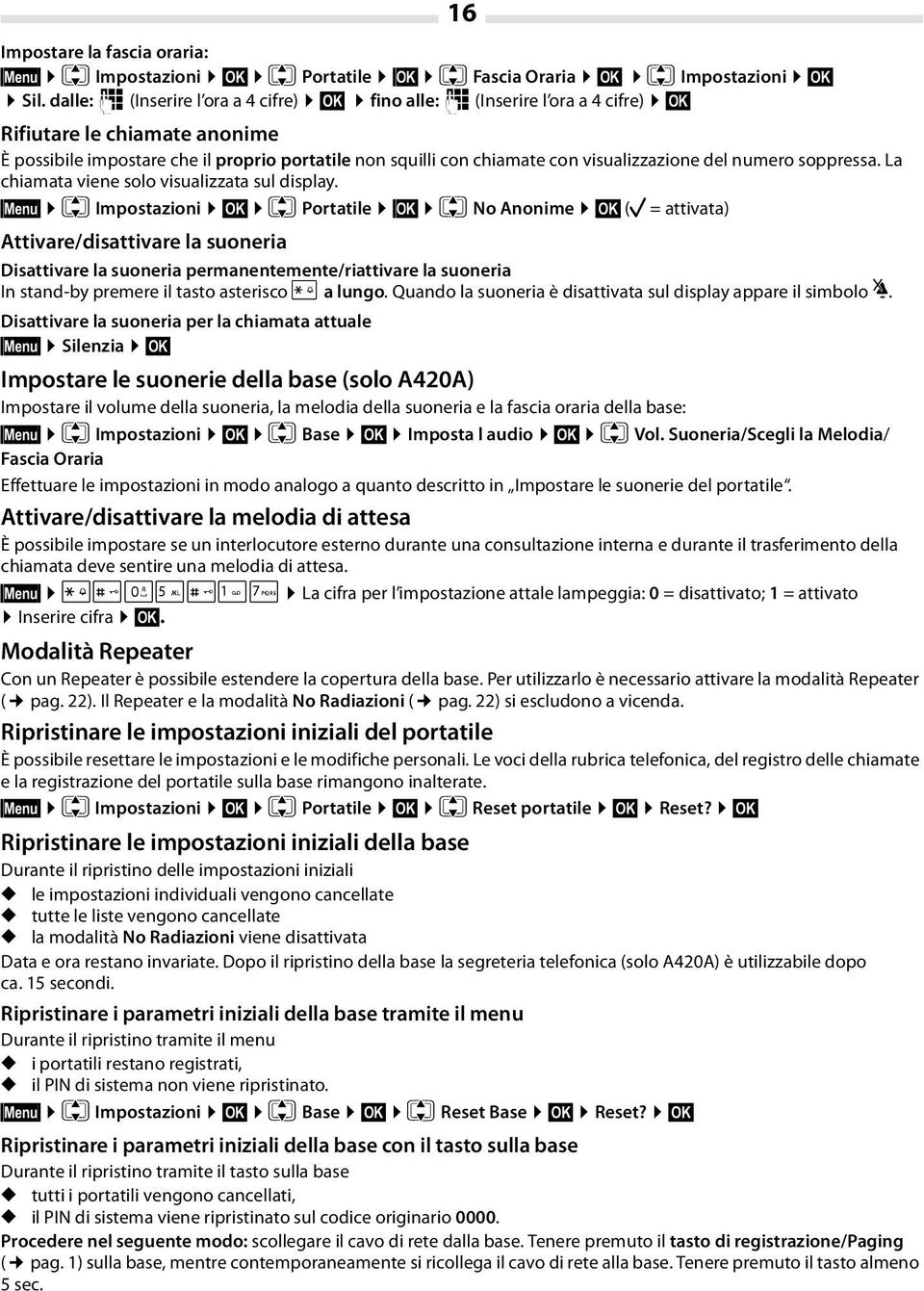 visualizzazione del numero soppressa. La chiamata viene solo visualizzata sul display.