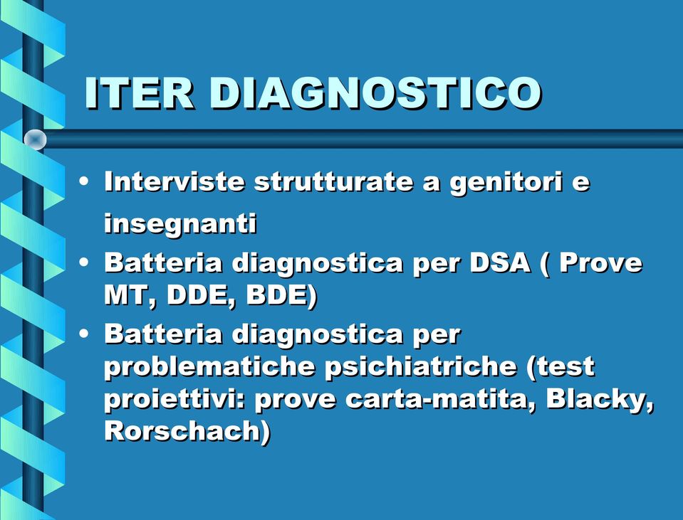 DDE, BDE) Batteria diagnostica per problematiche