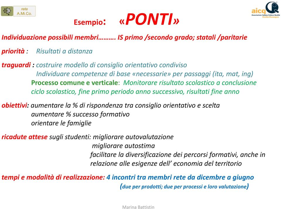 (ita, mat, ing) Processo comune e verticale: Monitorare risultato scolastico a conclusione ciclo scolastico, fine primo periodo anno successivo, risultati fine anno obiettivi: aumentare la % di