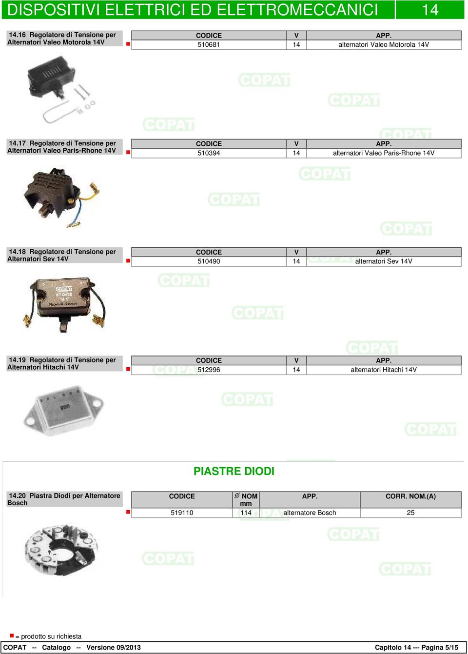 18 Regolatore di Tensione per Alternatori Sev 14V 510490 14 alternatori Sev 14V 14.