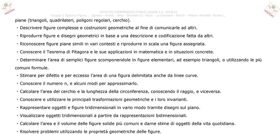 Conoscere il Teorema di Pitagora e le sue applicazioni in matematica e in situazioni concrete.