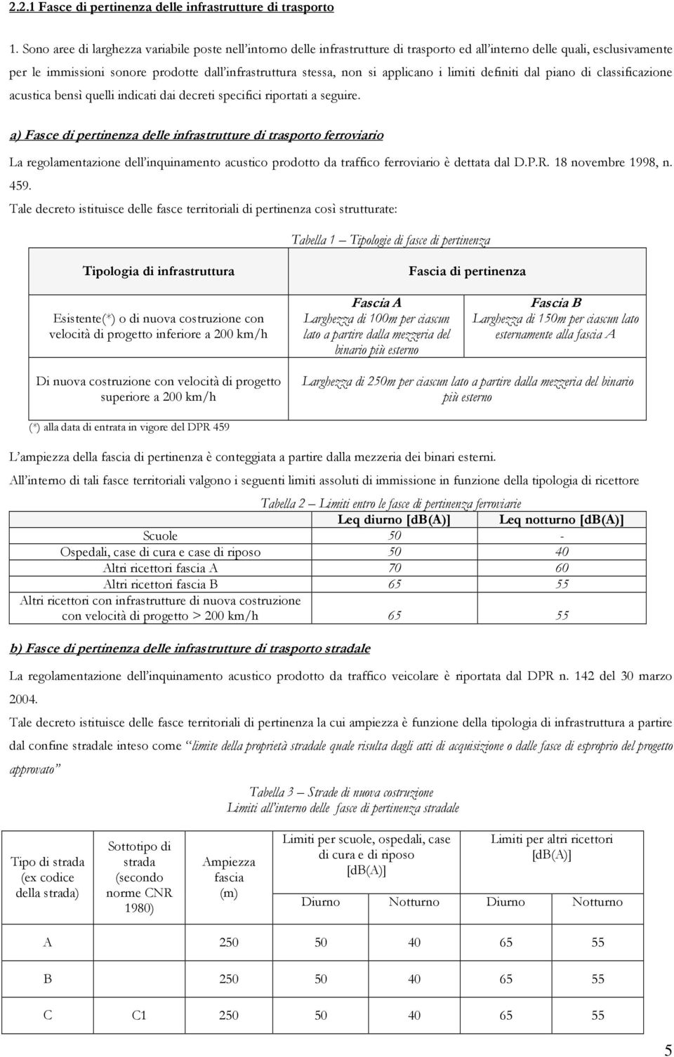 applicano i limiti definiti dal piano di classificazione acustica bensì quelli indicati dai decreti specifici riportati a seguire.