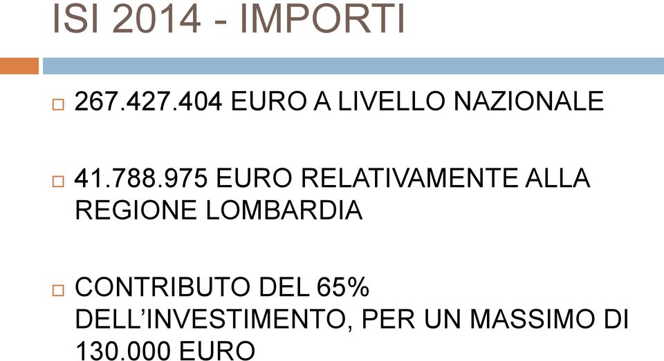 975 EURO RELATIVAMENTE ALLA REGIONE