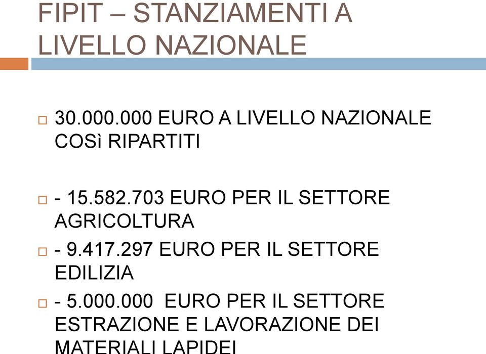 703 EURO PER IL SETTORE AGRICOLTURA - 9.417.