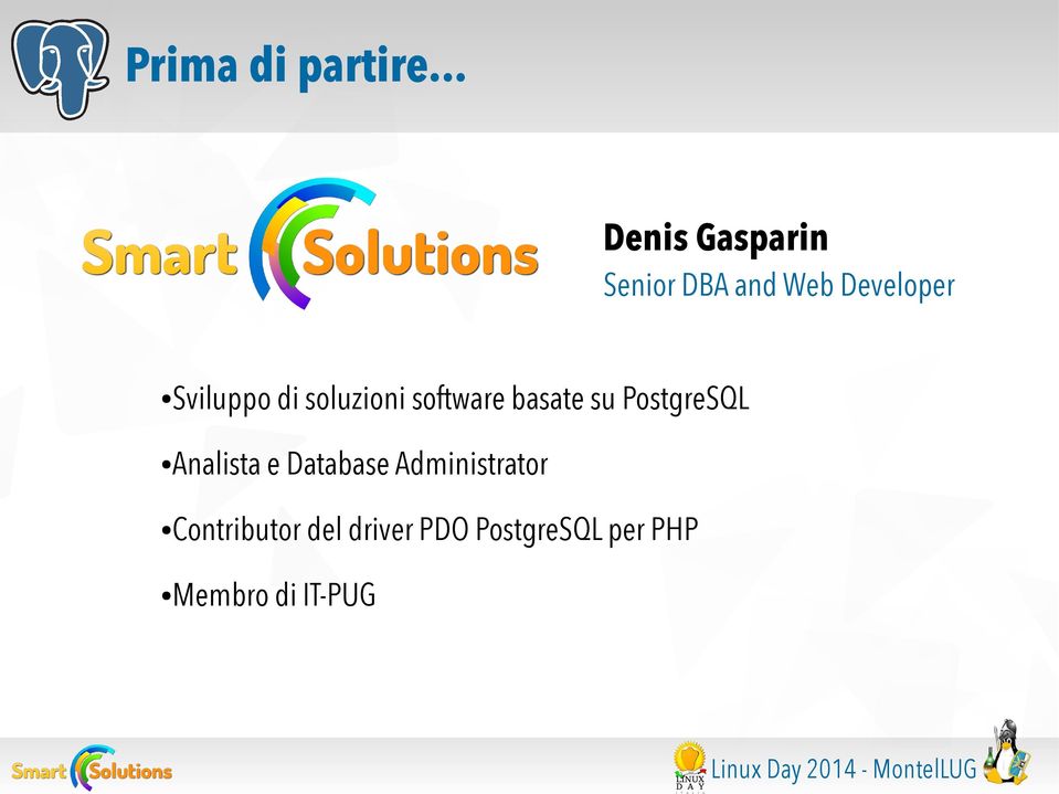 soluzioni software basate su PostgreSQL Analista e