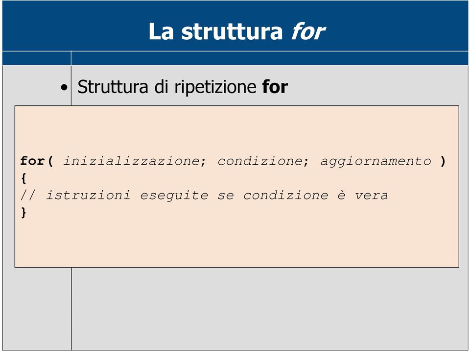 inizializzazione; condizione;