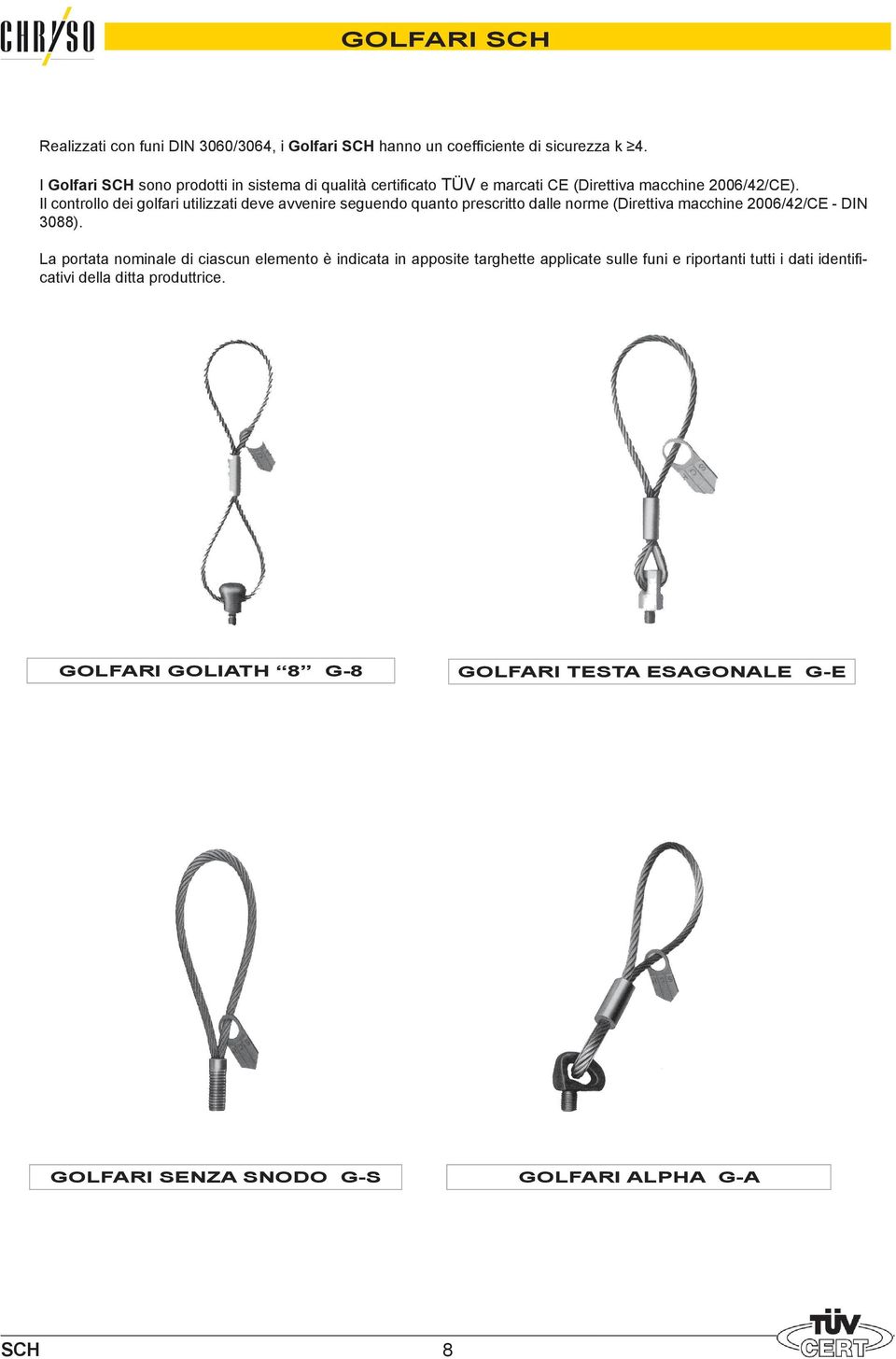 Il controllo dei golfari utilizzati deve avvenire seguendo quanto prescritto dalle norme (Direttiva macchine 2006/42/CE - DIN 3088).