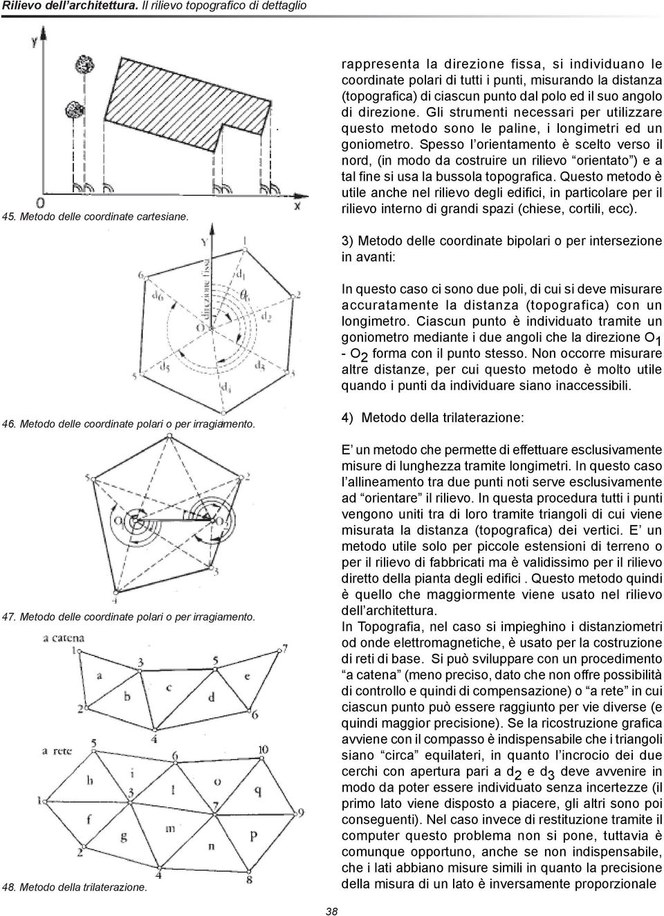 Gli strumenti necessari per utilizzare questo metodo sono le paline, i longimetri ed un goniometro.