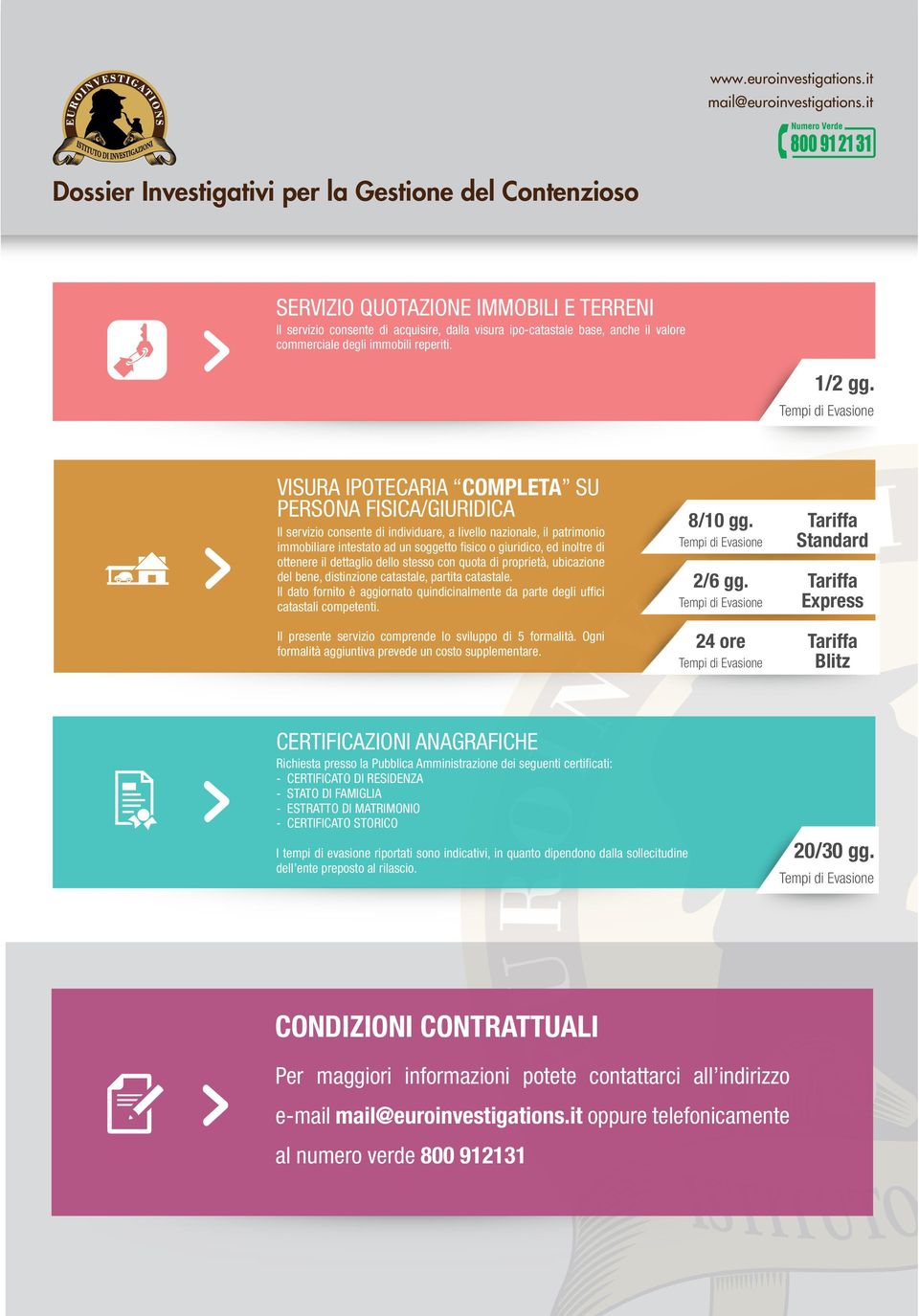 VISURA IPOTECARIA COMPLETA SU PERSONA FISICA/GIURIDICA Il servizio consente di individuare, a livello nazionale, il patrimonio immobiliare intestato ad un soggetto fisico o giuridico, ed inoltre di