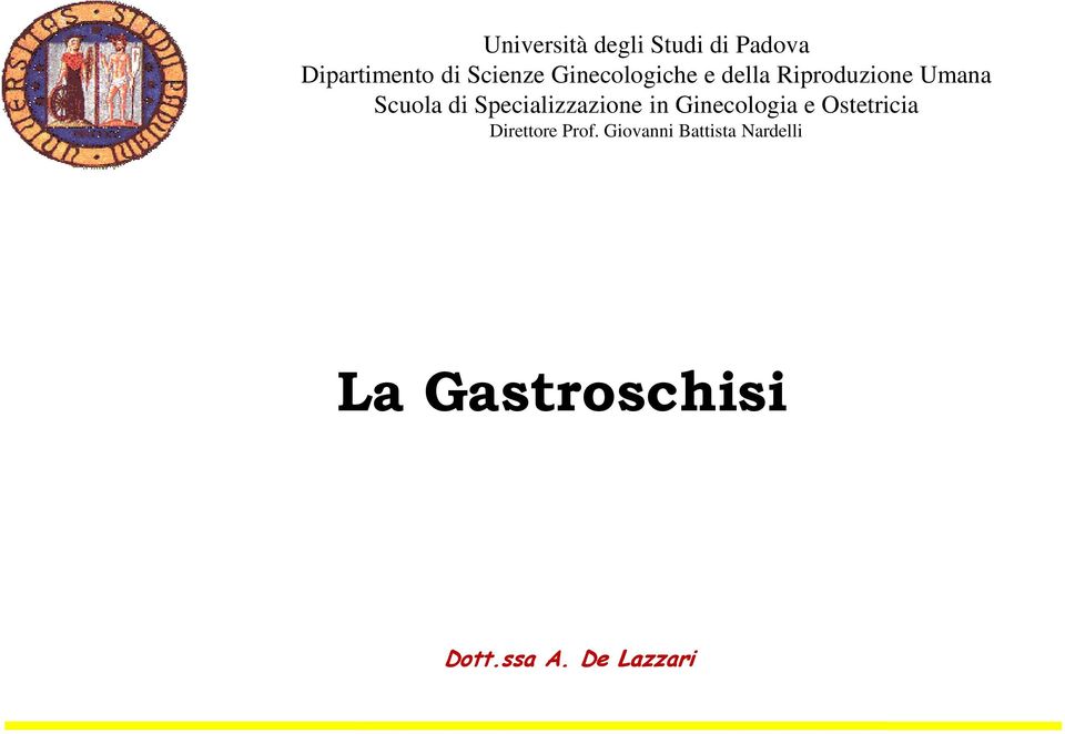 Specializzazione in Ginecologia e Ostetricia Direttore