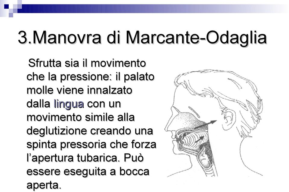 movimento simile alla deglutizione creando una spinta pressoria