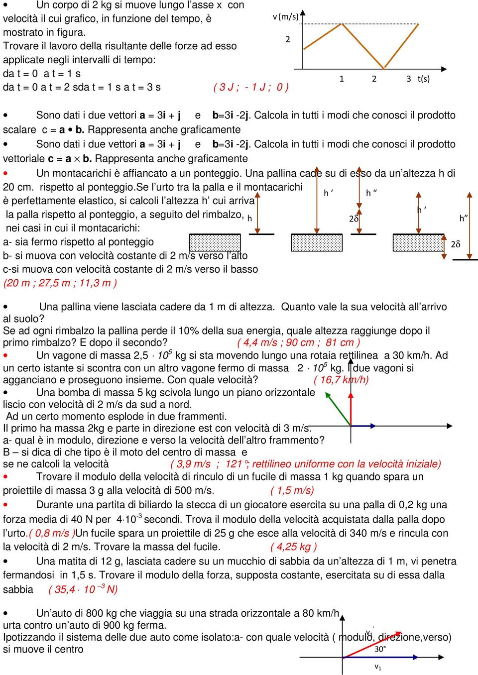 vettori a = 3i + j e b=3i -2j. Calcola in tutti i modi che conosci il prodotto scalare c = a b. Rappresenta anche graficamente Sono dati i due vettori a = 3i + j e b=3i -2j.