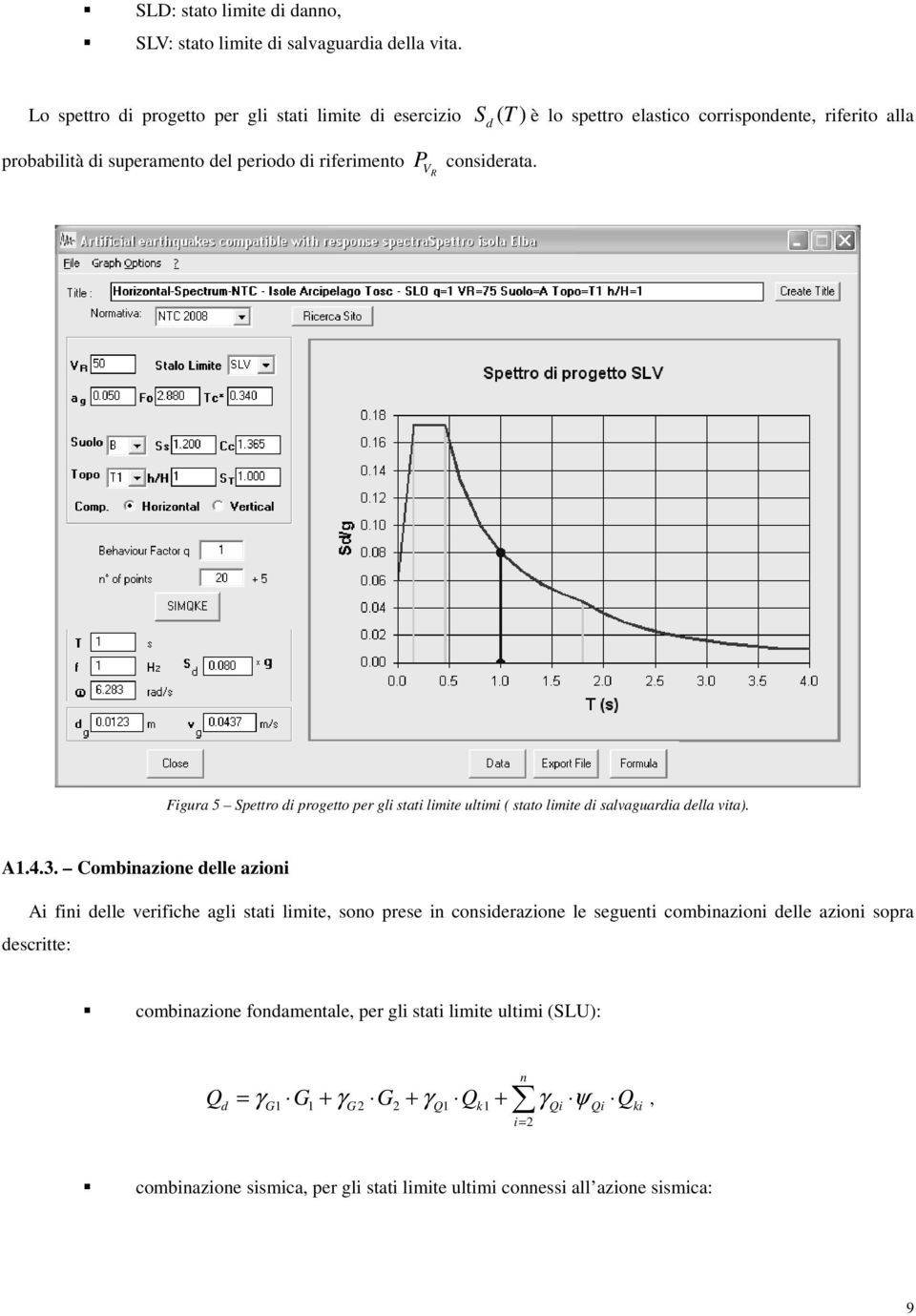 d T è lo spettro elastico corrispondente, riferito alla Figura 5 Spettro di progetto per gli stati limite ultimi ( stato limite di salvaguardia della vita). A1.4.3.