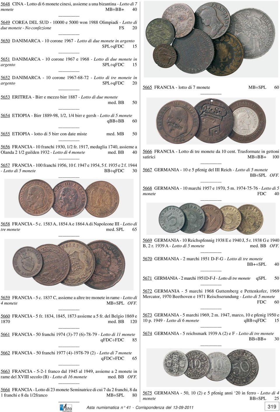 Lotto di tre monete in argento SPL qfdc 20 5653 ERITREA - Birr e mezzo birr 1887 - Lotto di due monete med.