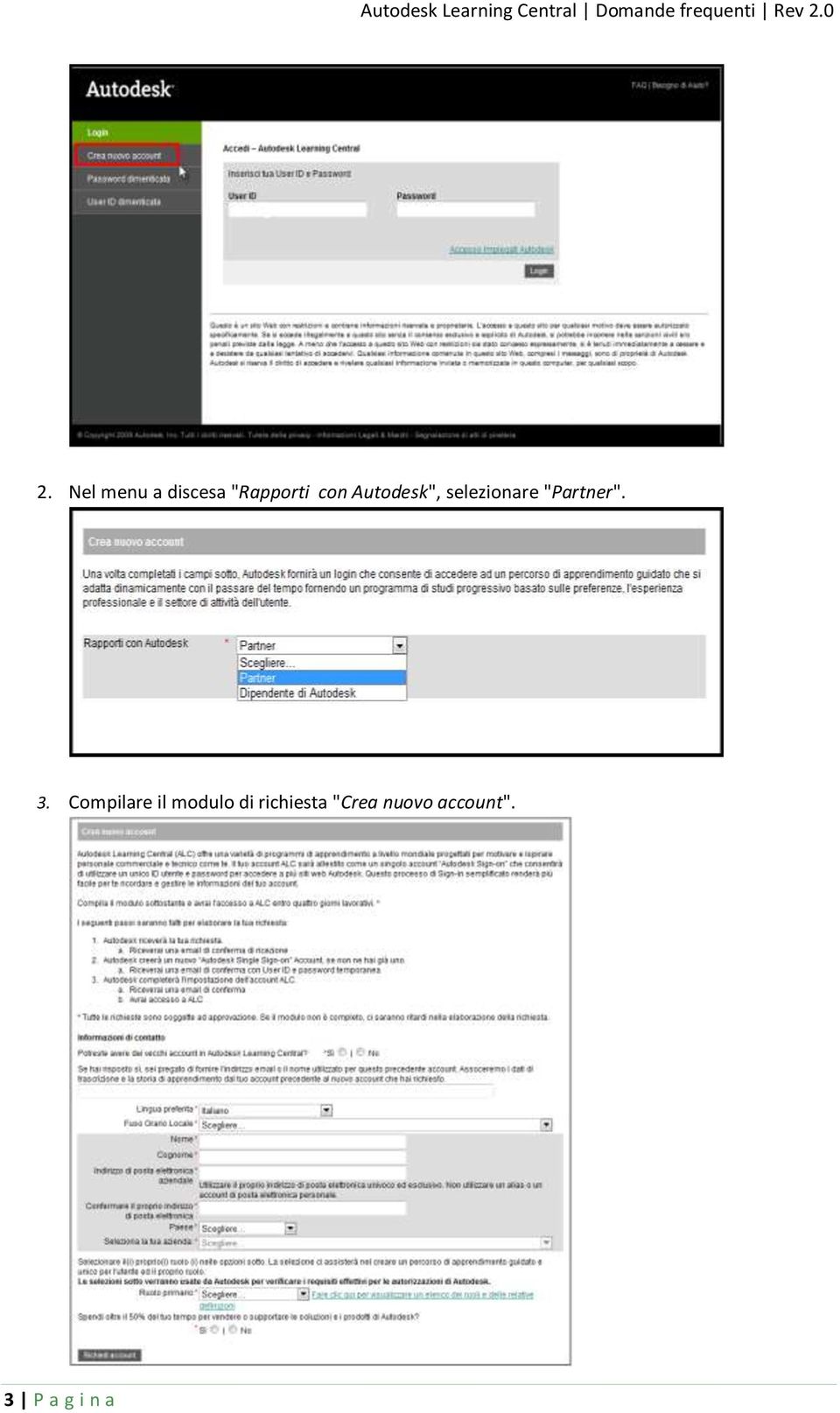 Compilare il modulo di richiesta