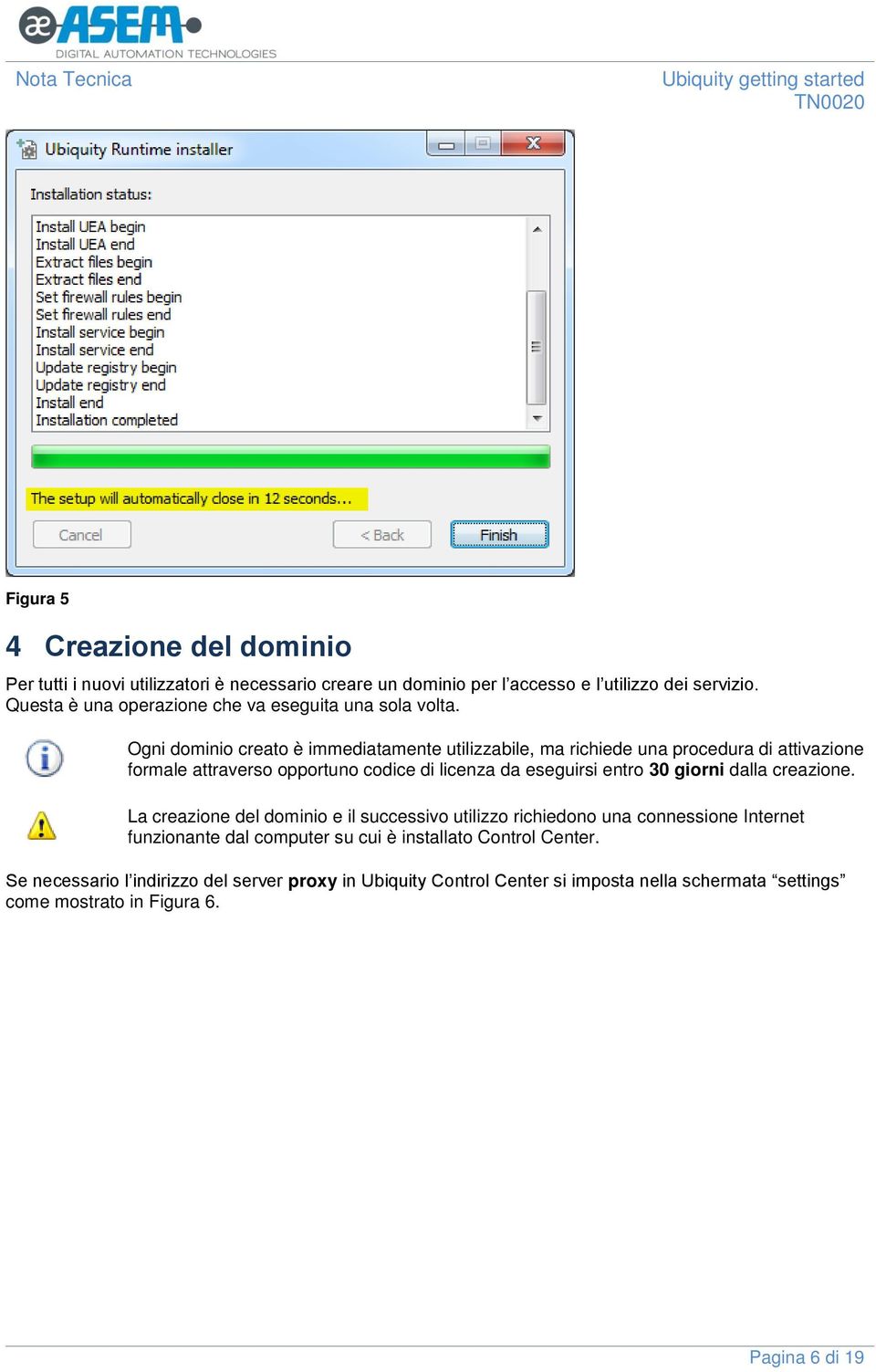 Ogni dominio creato è immediatamente utilizzabile, ma richiede una procedura di attivazione formale attraverso opportuno codice di licenza da eseguirsi entro 30 giorni