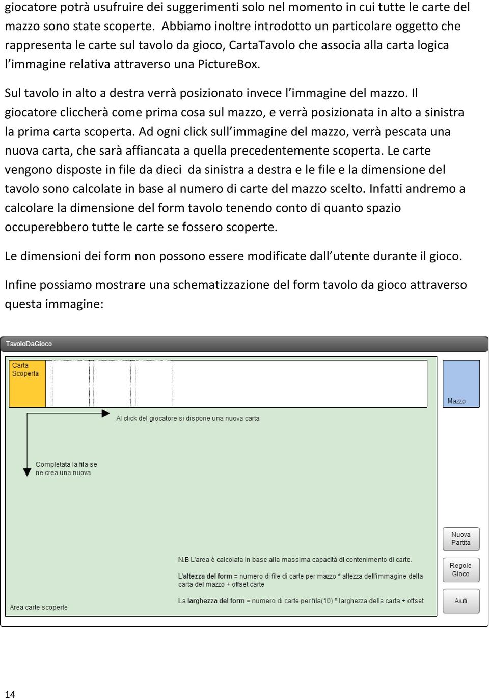 Sul tavolo in alto a destra verrà posizionato invece l immagine del mazzo. Il giocatore cliccherà come prima cosa sul mazzo, e verrà posizionata in alto a sinistra la prima carta scoperta.