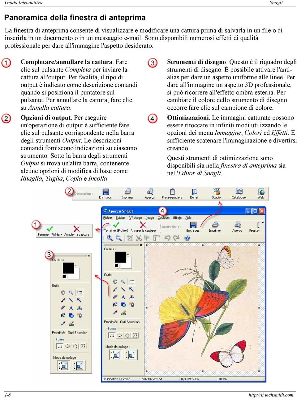 Fare clic sul pulsante Completa per inviare la cattura all'output. Per facilità, il tipo di output è indicato come descrizione comandi quando si posiziona il puntatore sul pulsante.