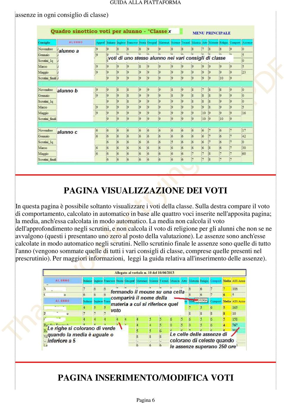 La media non calcola il voto dell'approfondimento negli scrutini, e non calcola il voto di religione per gli alunni che non se ne avvalgono (questi i presentano uno zero al posto della valutazione).