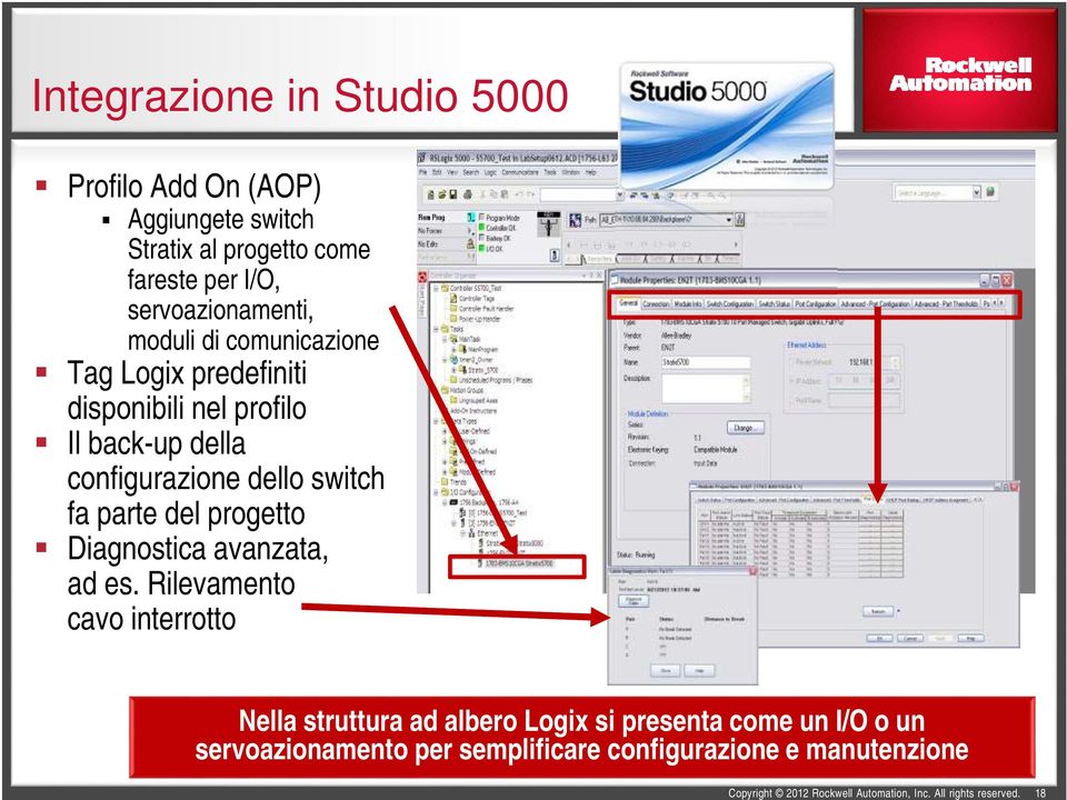 configurazione dello switch fa parte del progetto Diagnostica avanzata, ad es.