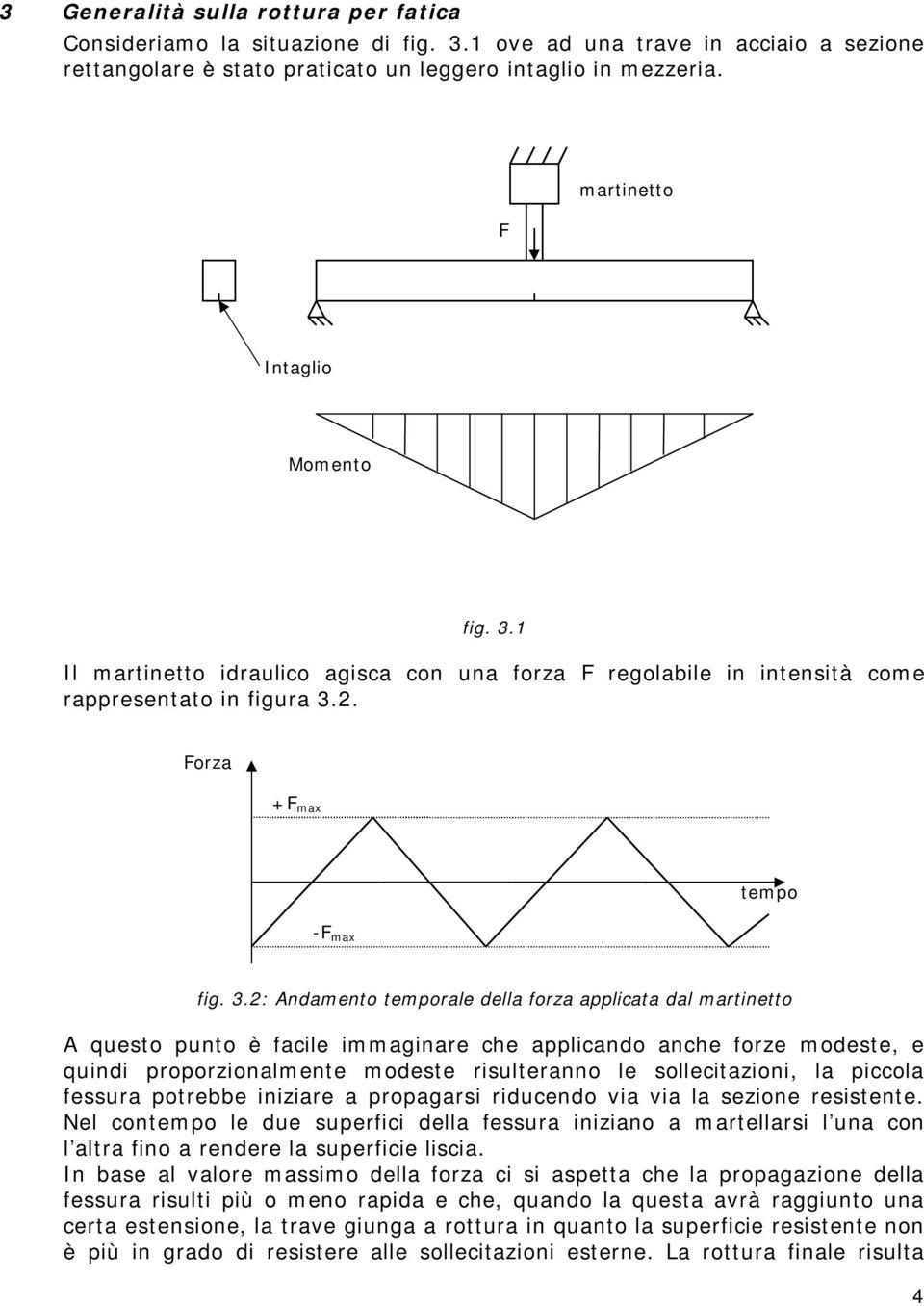 1 Il martinetto idraulico agisca con una forza F regolabile in intensità come rappresentato in figura 3.