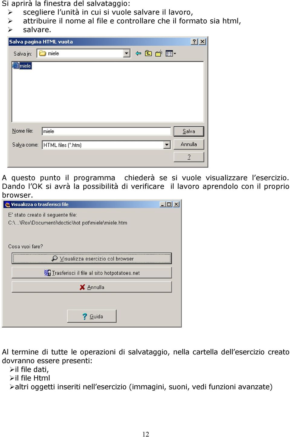 Dando l OK si avrà la possibilità di verificare il lavoro aprendolo con il proprio browser.