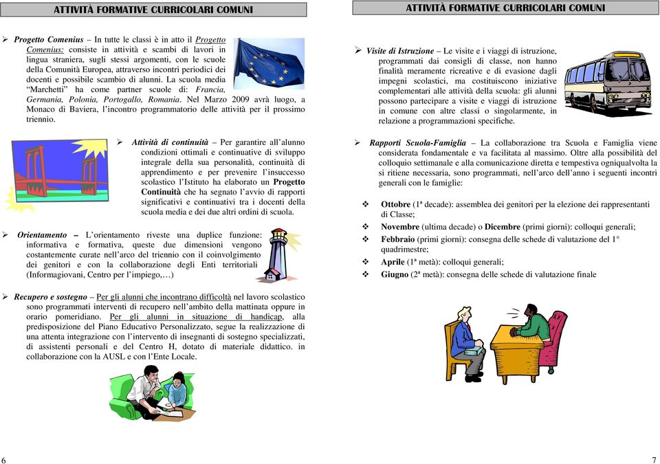 La scuola media Marchetti ha come partner scuole di: Francia, Germania, Polonia, Portogallo, Romania.