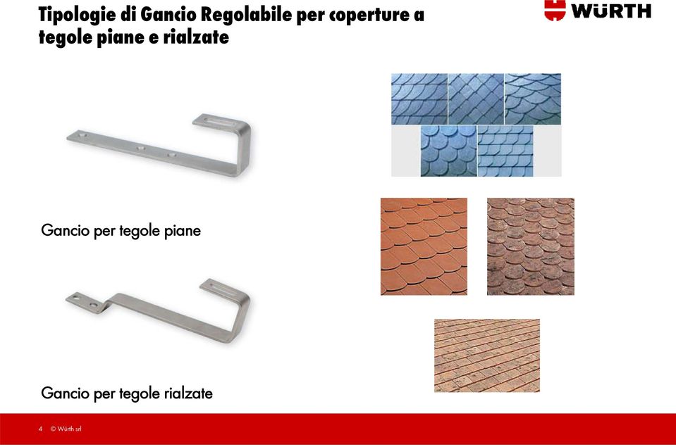 rialzate Gancio per tegole piane