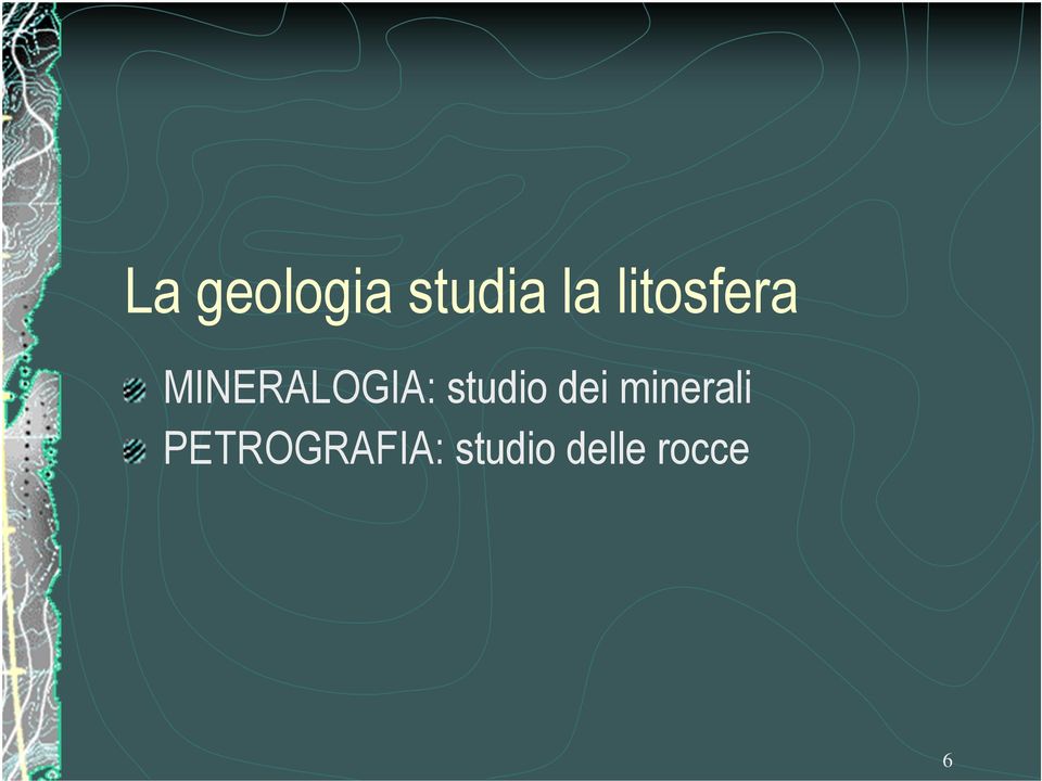 studio dei minerali