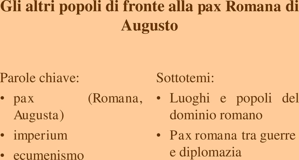 ecumenismo (Romana, Sottotemi: Luoghi e popoli