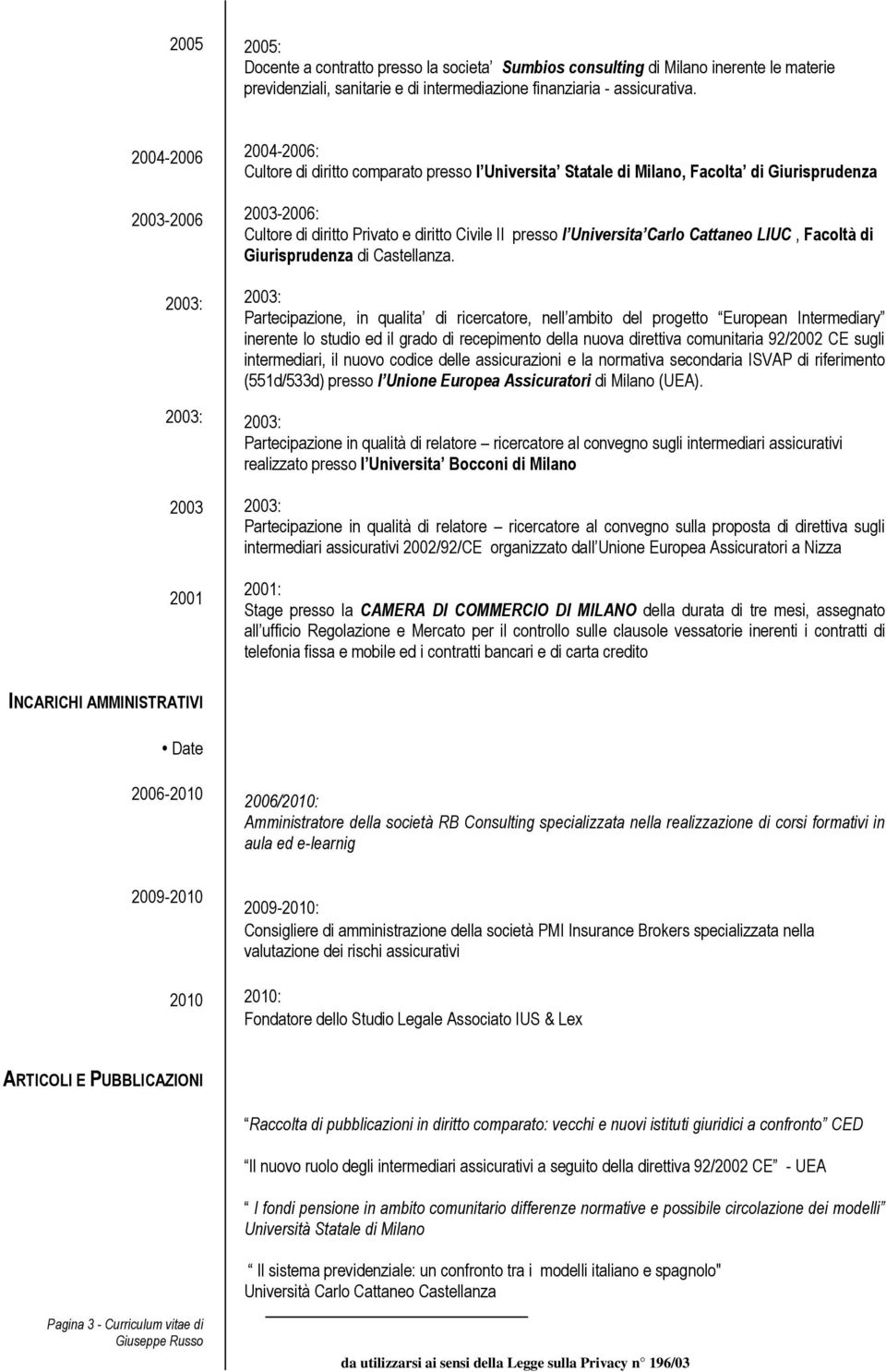 Carlo Cattaneo LIUC, Facoltà di Giurisprudenza di Castellanza.