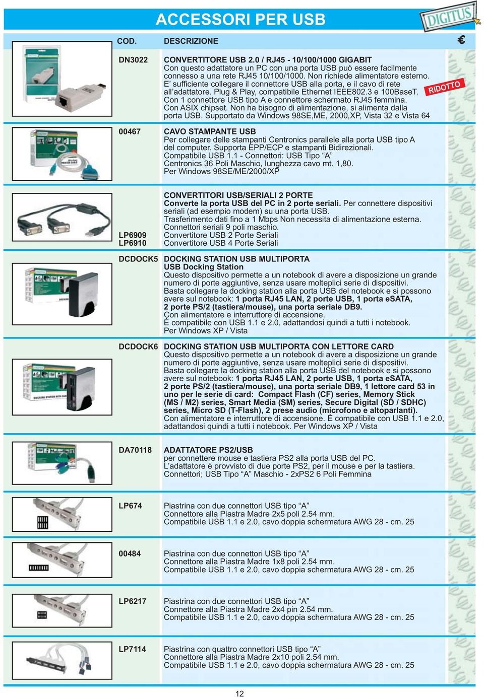 Con 1 connettore USB tipo A e connettore schermato RJ45 femmina. Con ASIX chipset. Non ha bisogno di alimentazione, si alimenta dalla porta USB.