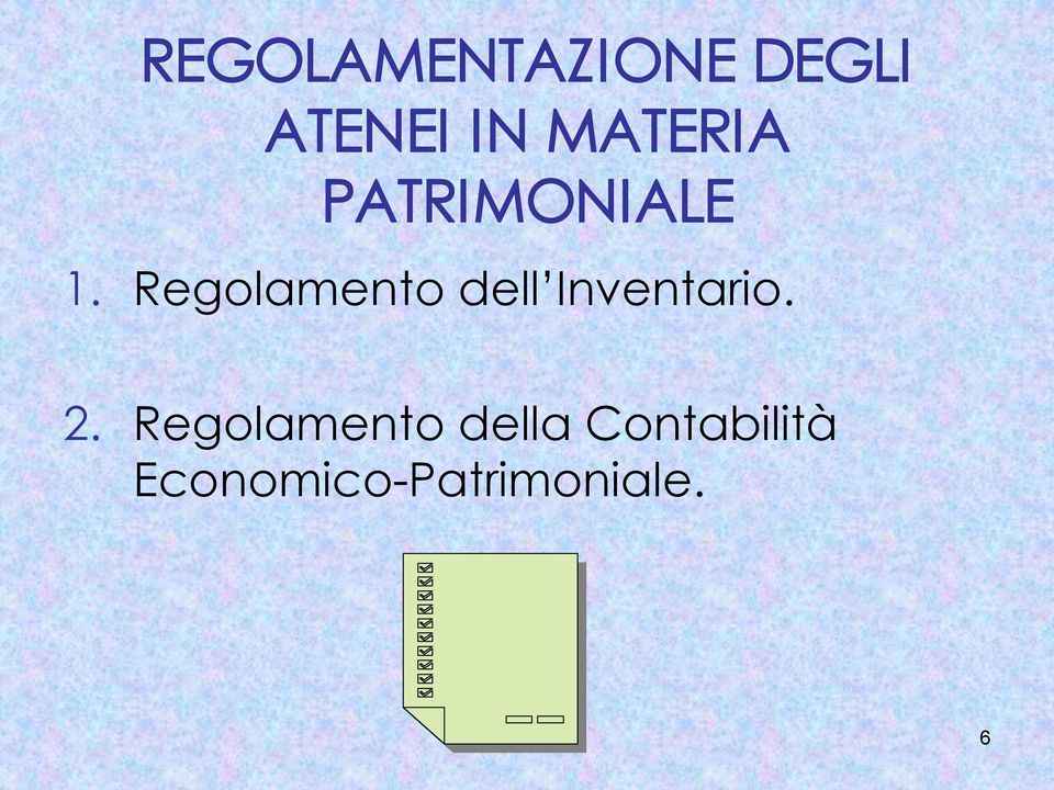 Regolamento dell Inventario. 2.