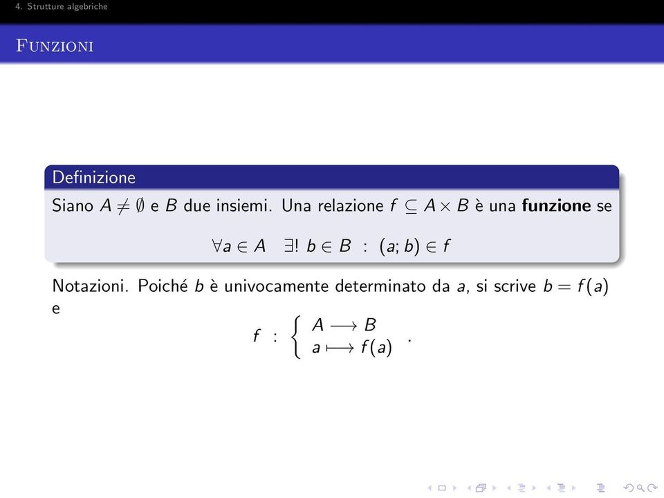 b B : (a; b) f Notazioni.