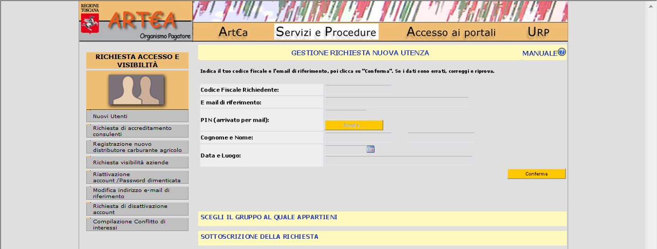 ARTEA Anagrafe delle Aziende Agricole Procedura per il rilascio di username e password Premessa Il procedimento per il rilascio di username e password per l accesso all Anagrafe delle Aziende