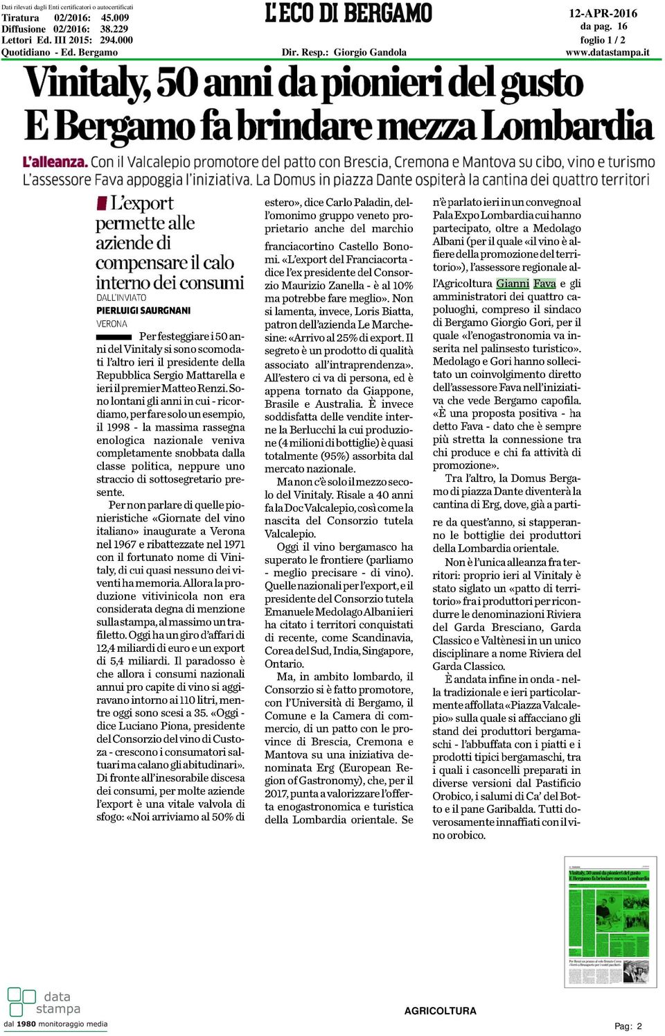 III 2015: 294.000 Quotidiano - Ed.