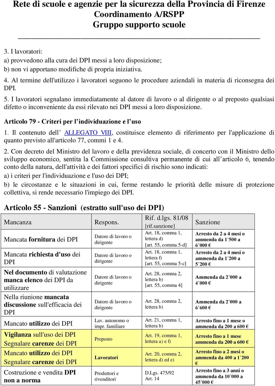 I lavoratori segnalano immediatamente al datore di lavoro o al dirigente o al preposto qualsiasi difetto o inconveniente da essi rilevato nei DPI messi a loro disposizione.