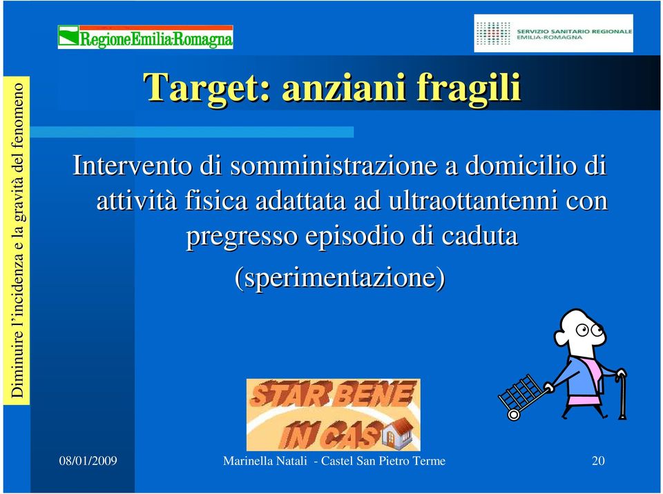 fisica adattata ad ultraottantenni con pregresso episodio di caduta