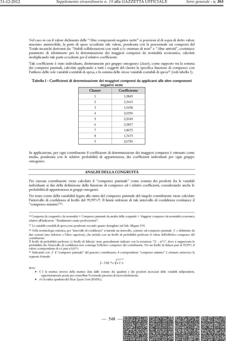 maggiori compensi da normalità economica, calcolati moltiplicando tale parte eccedente per il relativo coefficiente.