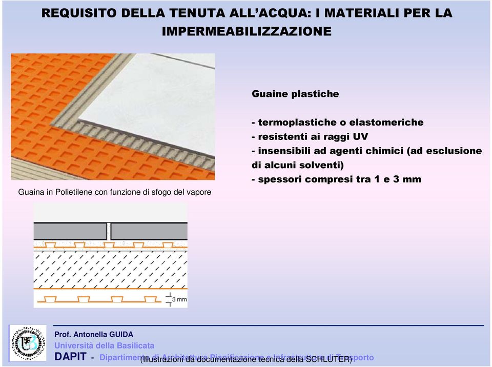 insensibili ad agenti chimici (ad esclusione di alcuni solventi) - spessori compresi tra 1 e 3 mm DAPIT -