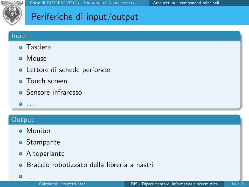 .. Output Monitor Stampante Altoparlante Braccio robotizzato della libreria a